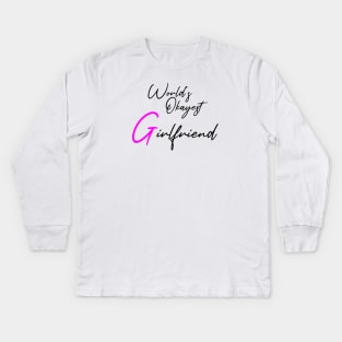 World's okayest girlfriend , girlfriend holiday , Girlfriend Kids Long Sleeve T-Shirt